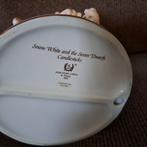 Disney Lenox Large Vintage Snow White & Seven Dwarfs candlestick set Like New - Picture 13 of 13